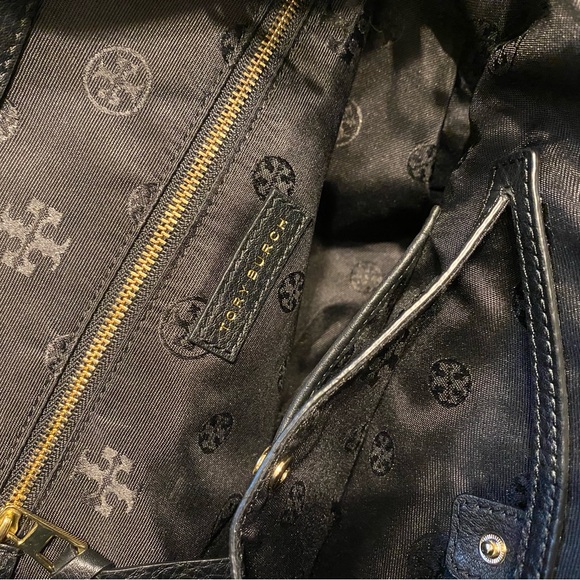 Tory Burch quilted tote | large, new, black and gold - Picture 8 of 9